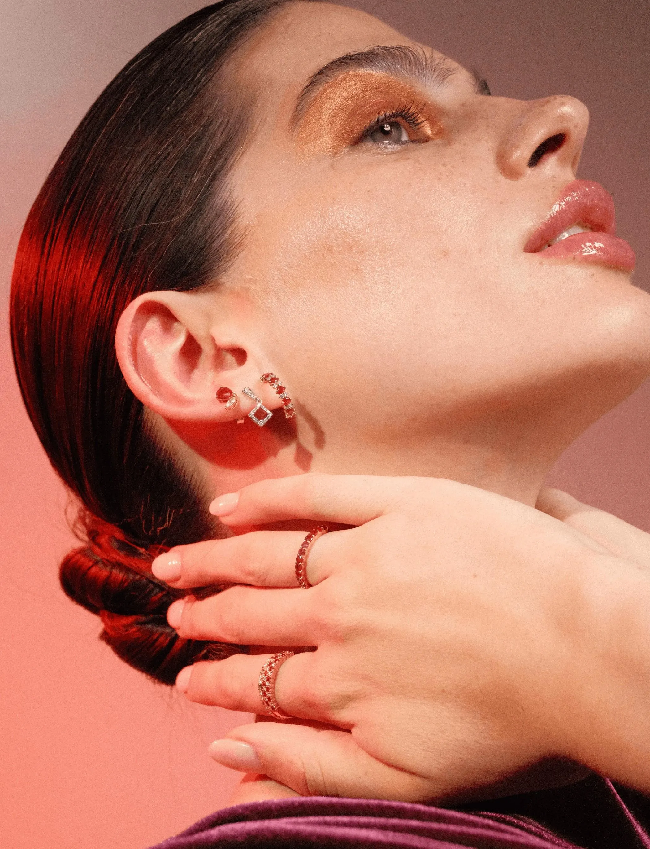 Pear Ruby & Diamond Marquise Studs sold by Folklore Shop product image thumbnail 4