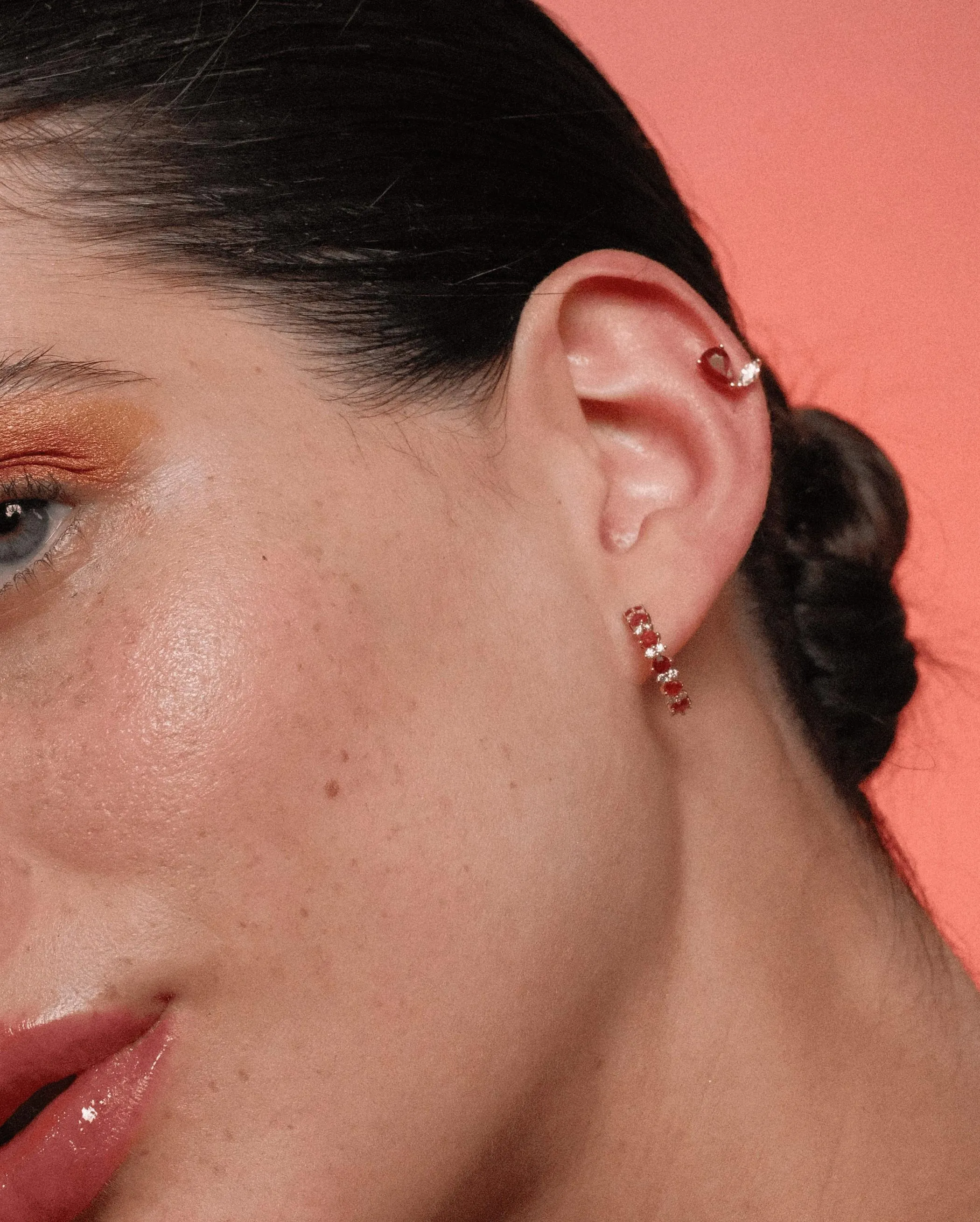 Pear Ruby & Diamond Marquise Studs sold by Folklore Shop product image thumbnail 2