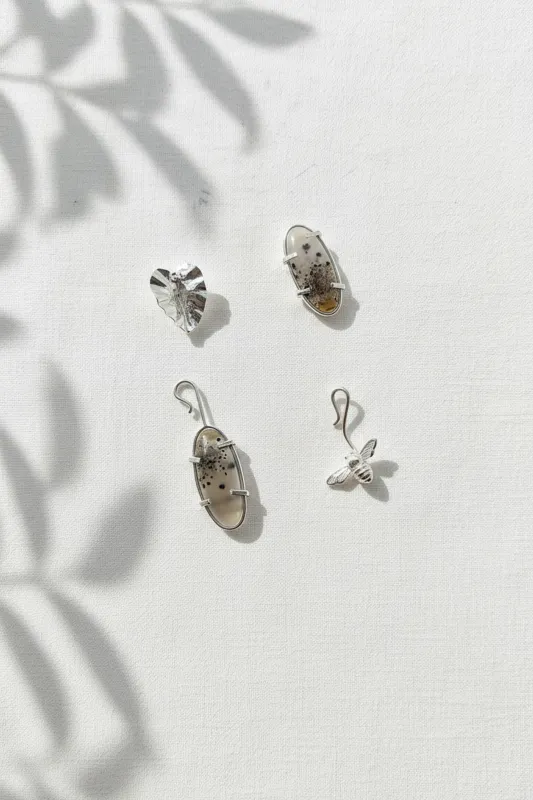 Narmade River Oval Interchangeable Earrings made by Folklore Shop