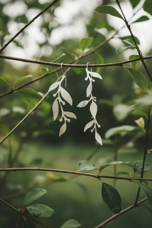 Climbing Vine Convertible Leaf Earrings made by Folklore Shop