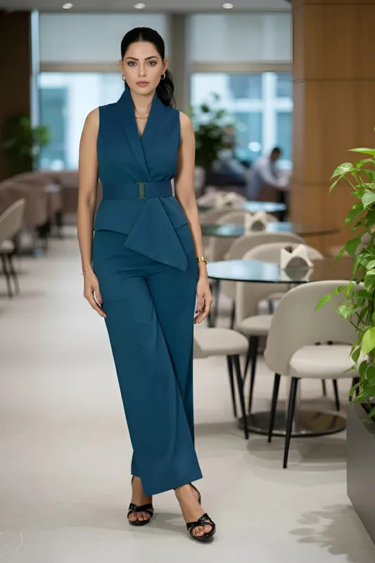 Teal Waist Coat & Trouser made by Folklore Shop
