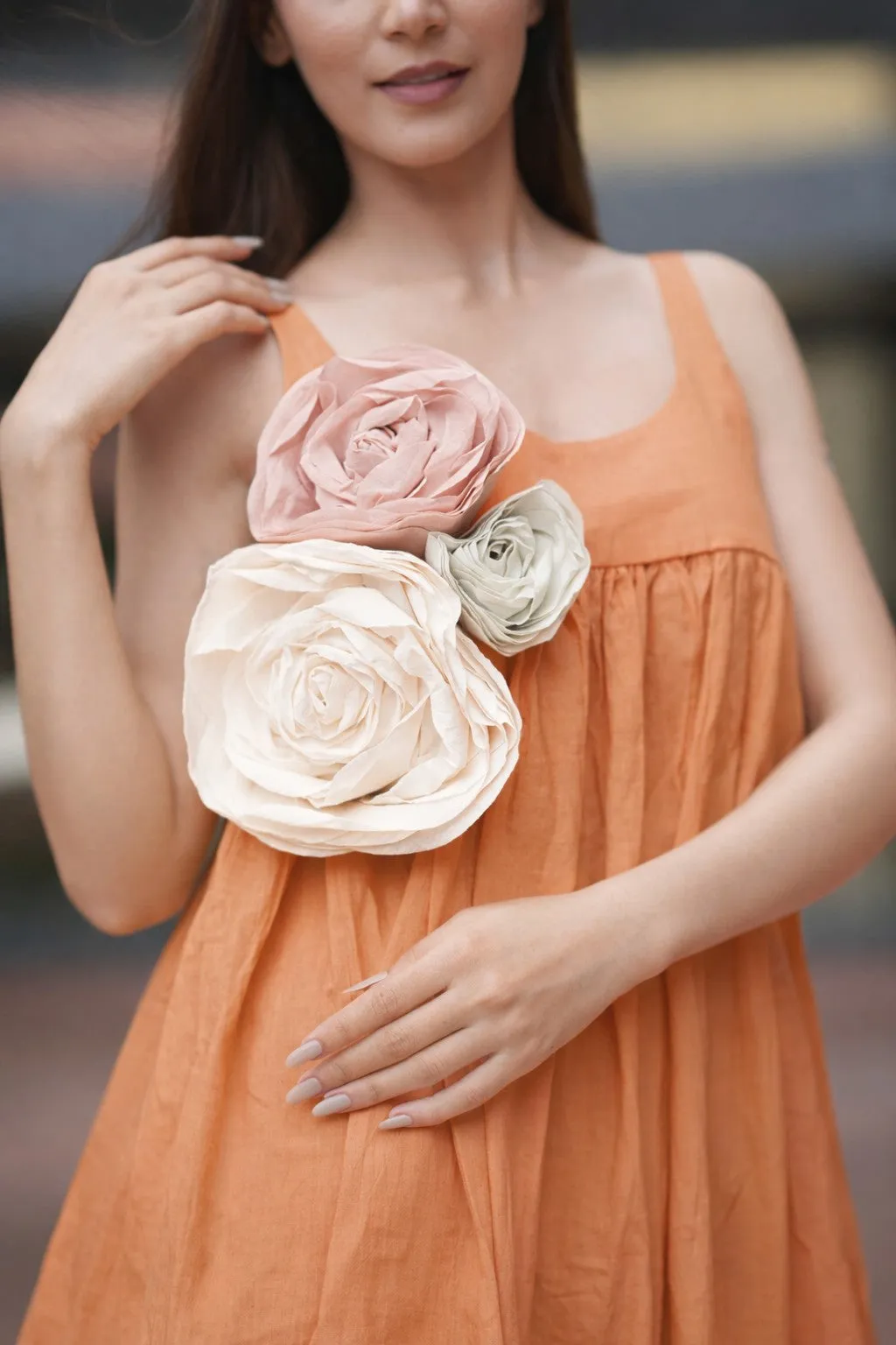 Sunset Orange With 3 Roses sold by Folklore Shop product image thumbnail 2