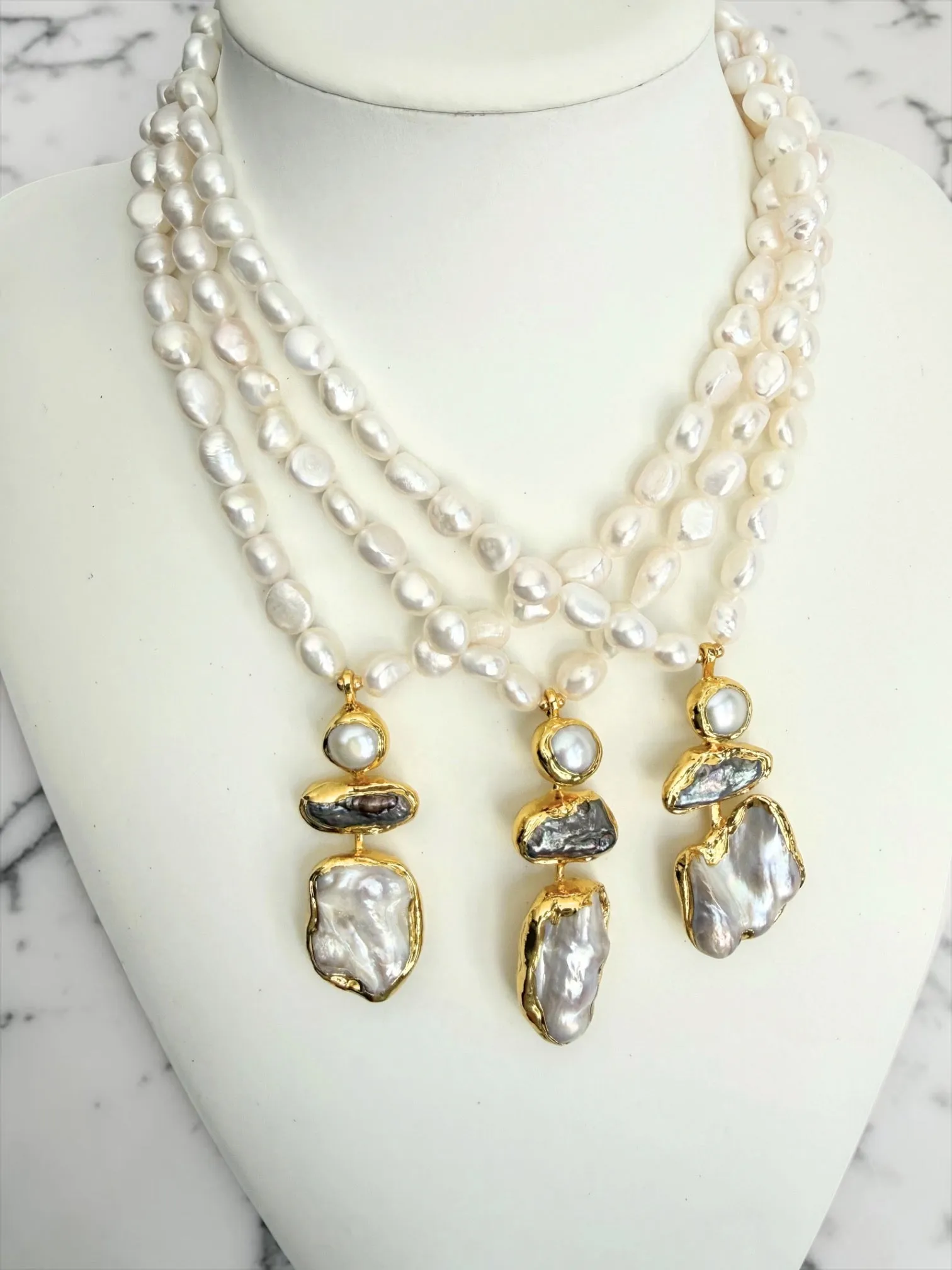 Dara pearl necklace sold by Folklore Shop