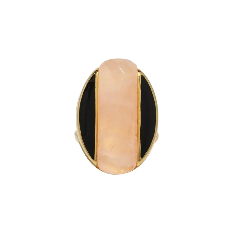 Harmonia Rose Quartz Boundary Ring made by Folklore Shop