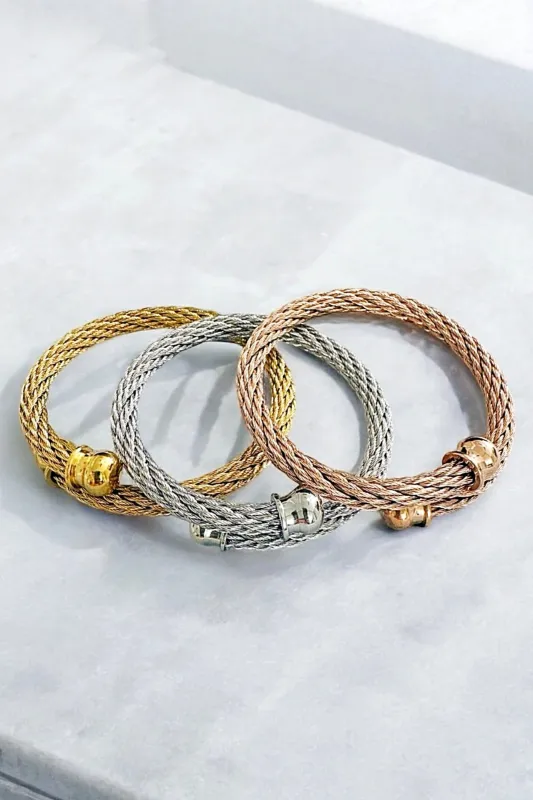 Sally three tones bangle set made by Folklore Shop