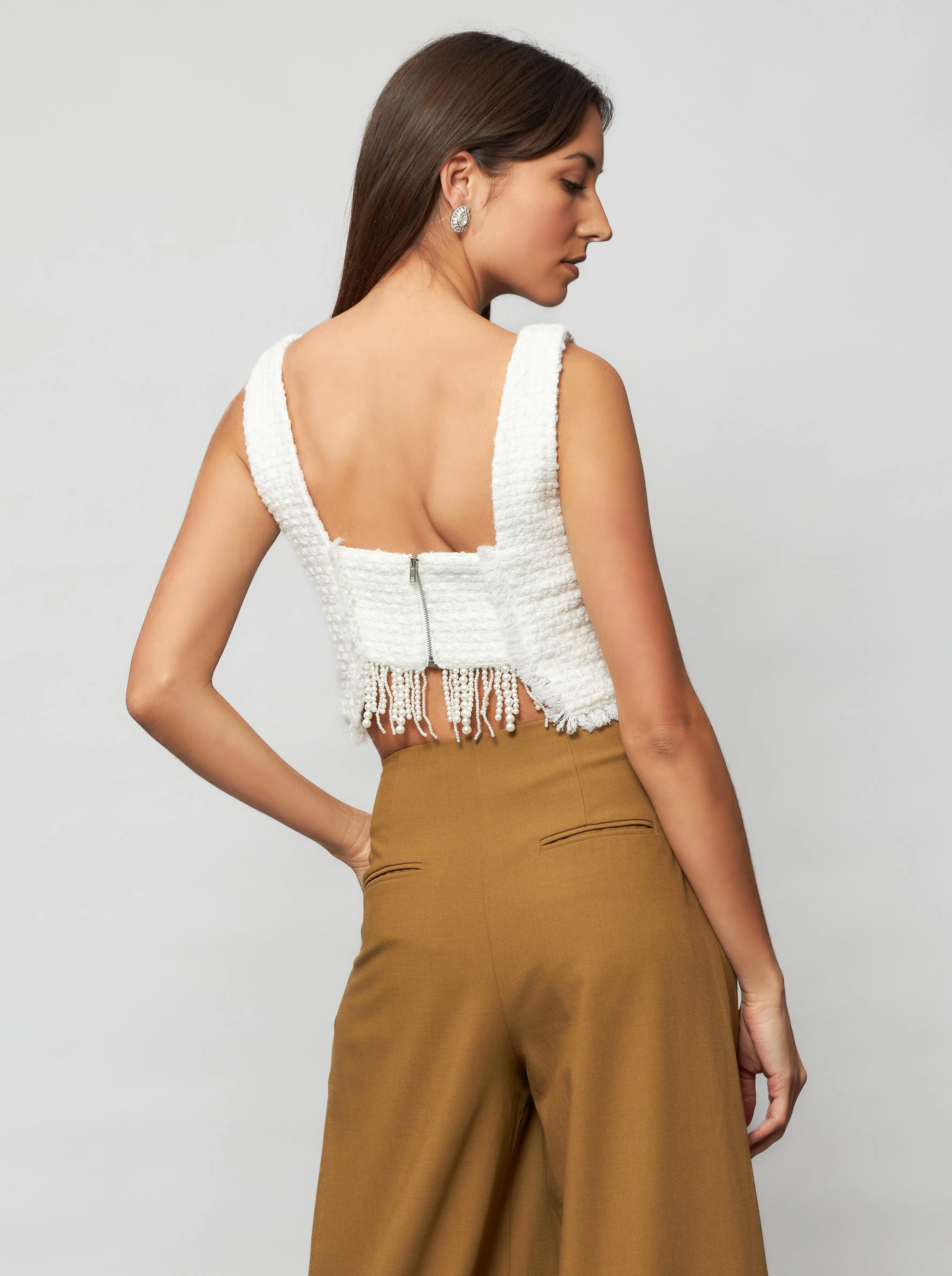 Tia Shimmering Tweed Bouclé Crop Top sold by Folklore Shop product image thumbnail 2