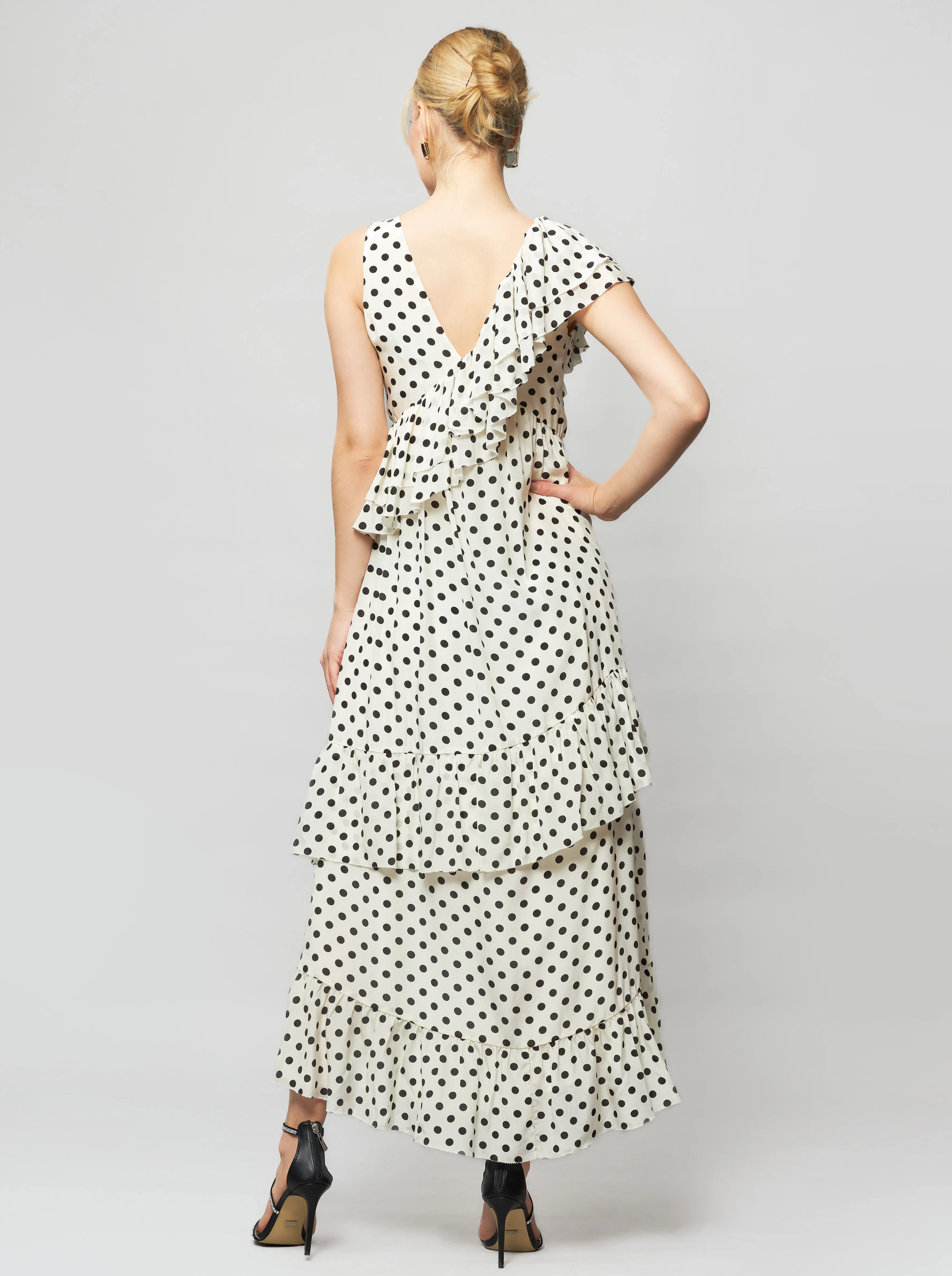 Arethia Polka Dot Silk Maxi Dress sold by Folklore Shop product image thumbnail 4