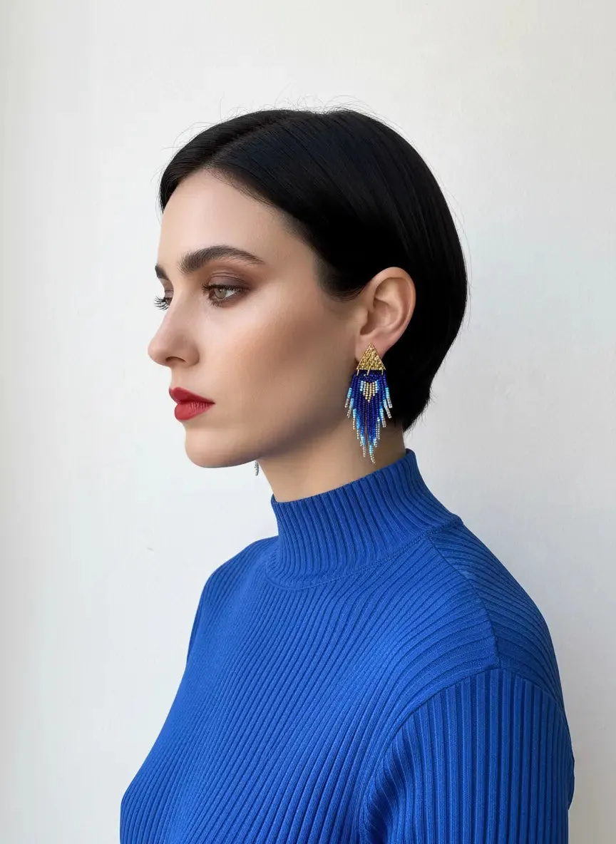 TRIANGLE FRINGE EARRINGS sold by Folklore Shop product image thumbnail 5