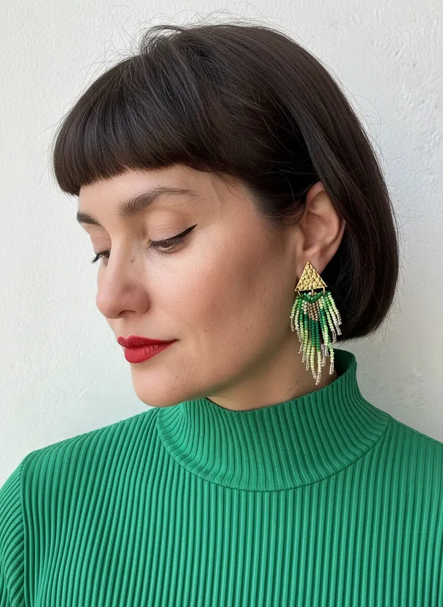 TRIANGLE FRINGE EARRINGS sold by Folklore Shop product image thumbnail 3