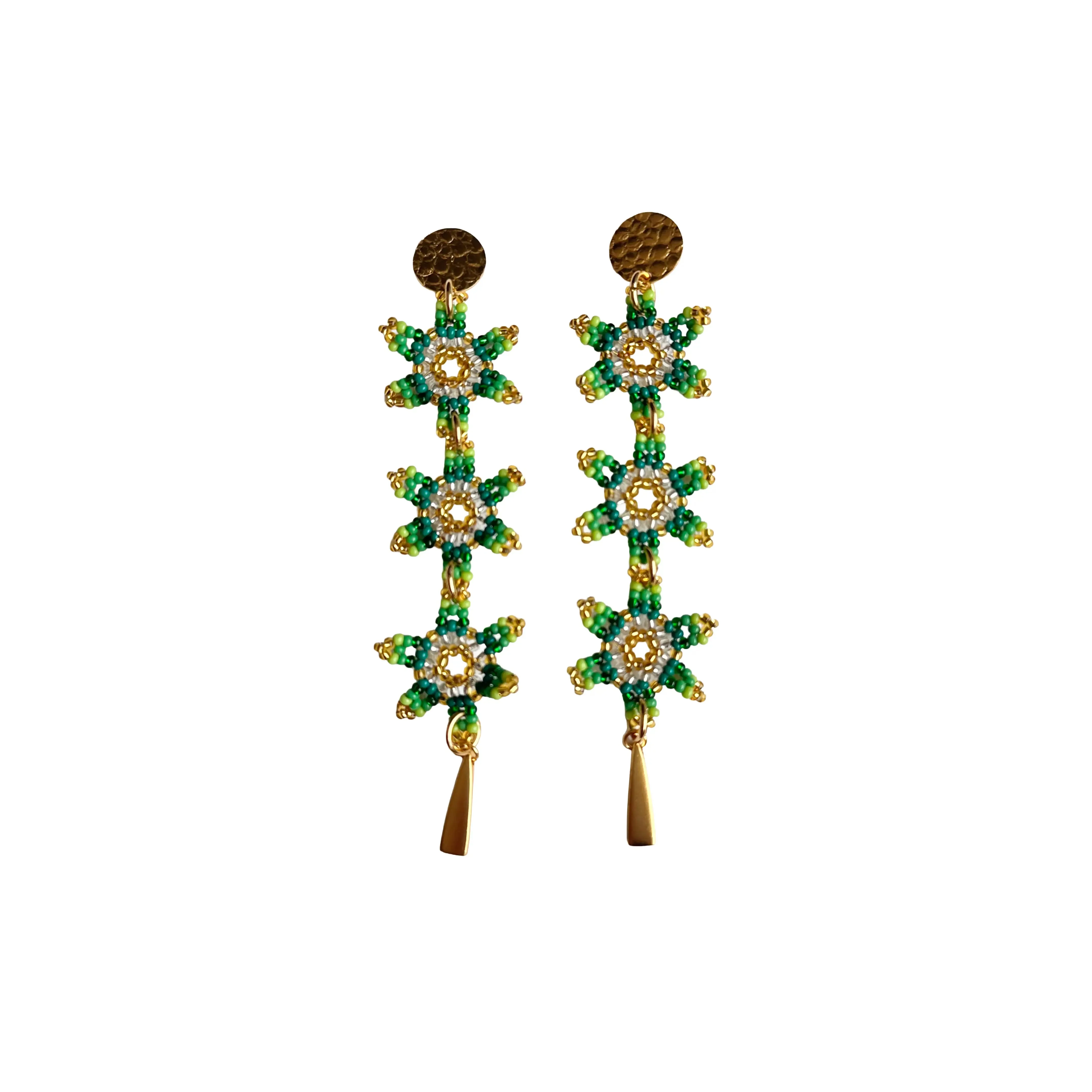 WATERFALL BLOSSOM 3 FLOWERS EARRINGS sold by Folklore Shop product image thumbnail 4