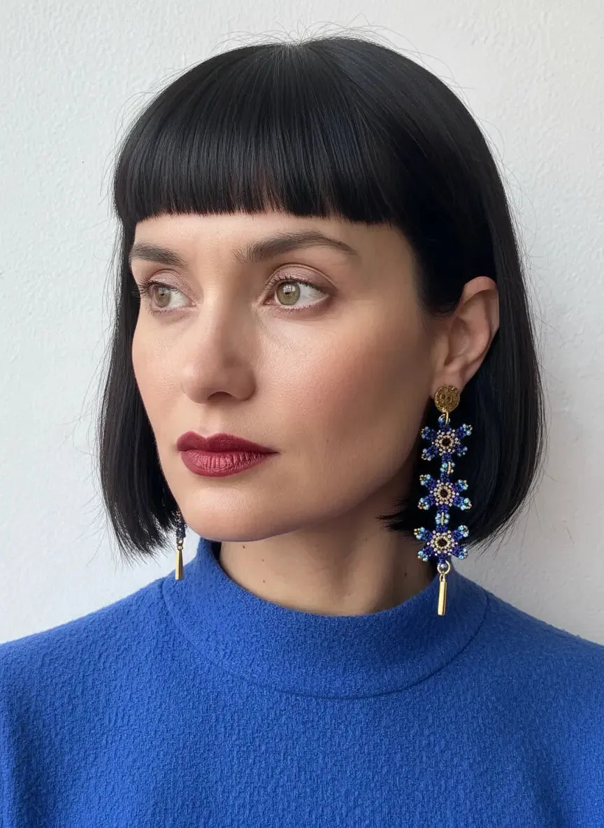 WATERFALL BLOSSOM 3 FLOWERS EARRINGS sold by Folklore Shop product image thumbnail 5