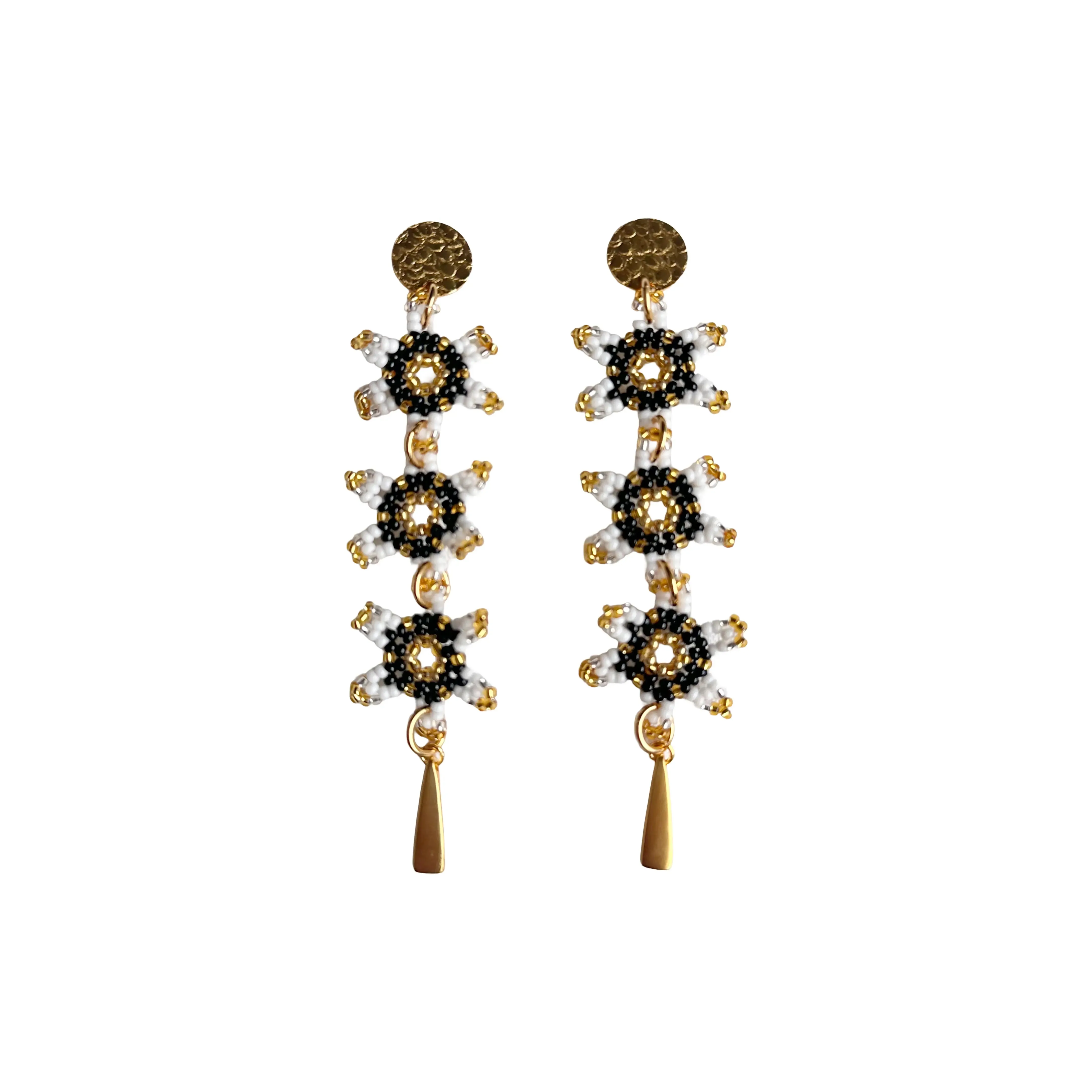 WATERFALL BLOSSOM 3 FLOWERS EARRINGS sold by Folklore Shop product image thumbnail 2