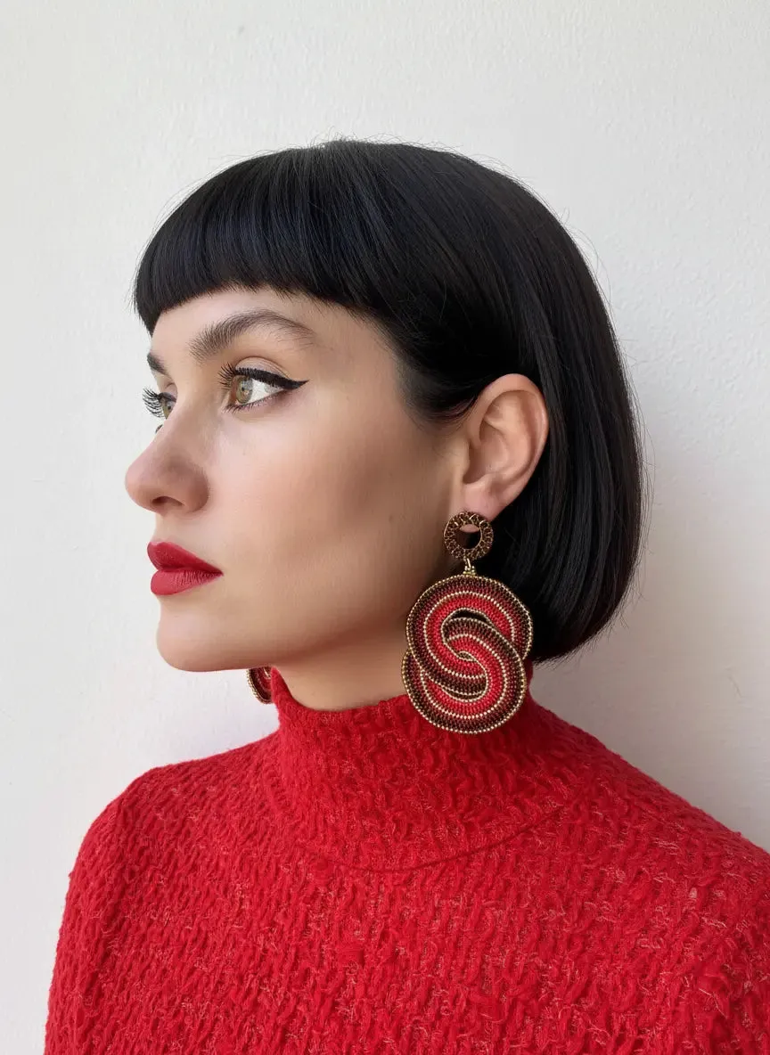 CRISSCROSSED CIRCLES EARRINGS sold by Folklore Shop product image thumbnail 3