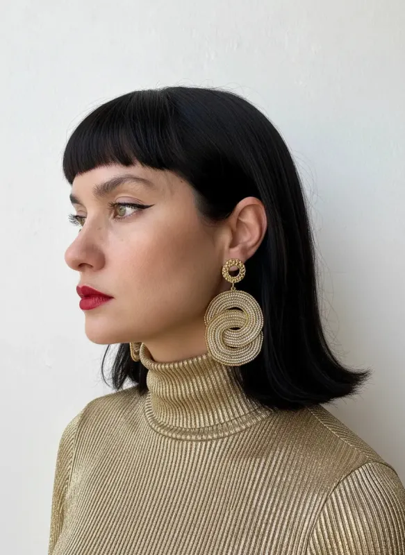 CRISSCROSSED CIRCLES EARRINGS made by Folklore Shop