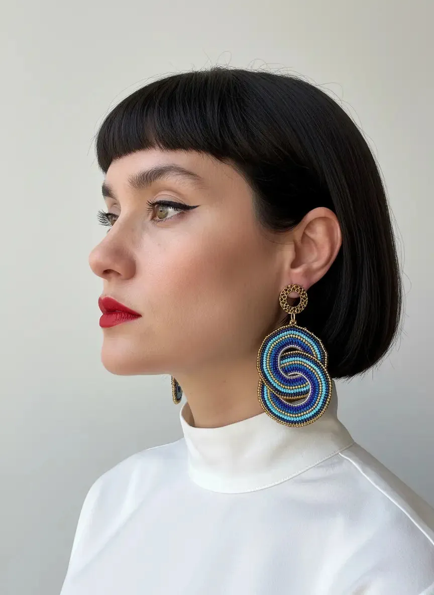 CRISSCROSSED CIRCLES EARRINGS sold by Folklore Shop product image thumbnail 5