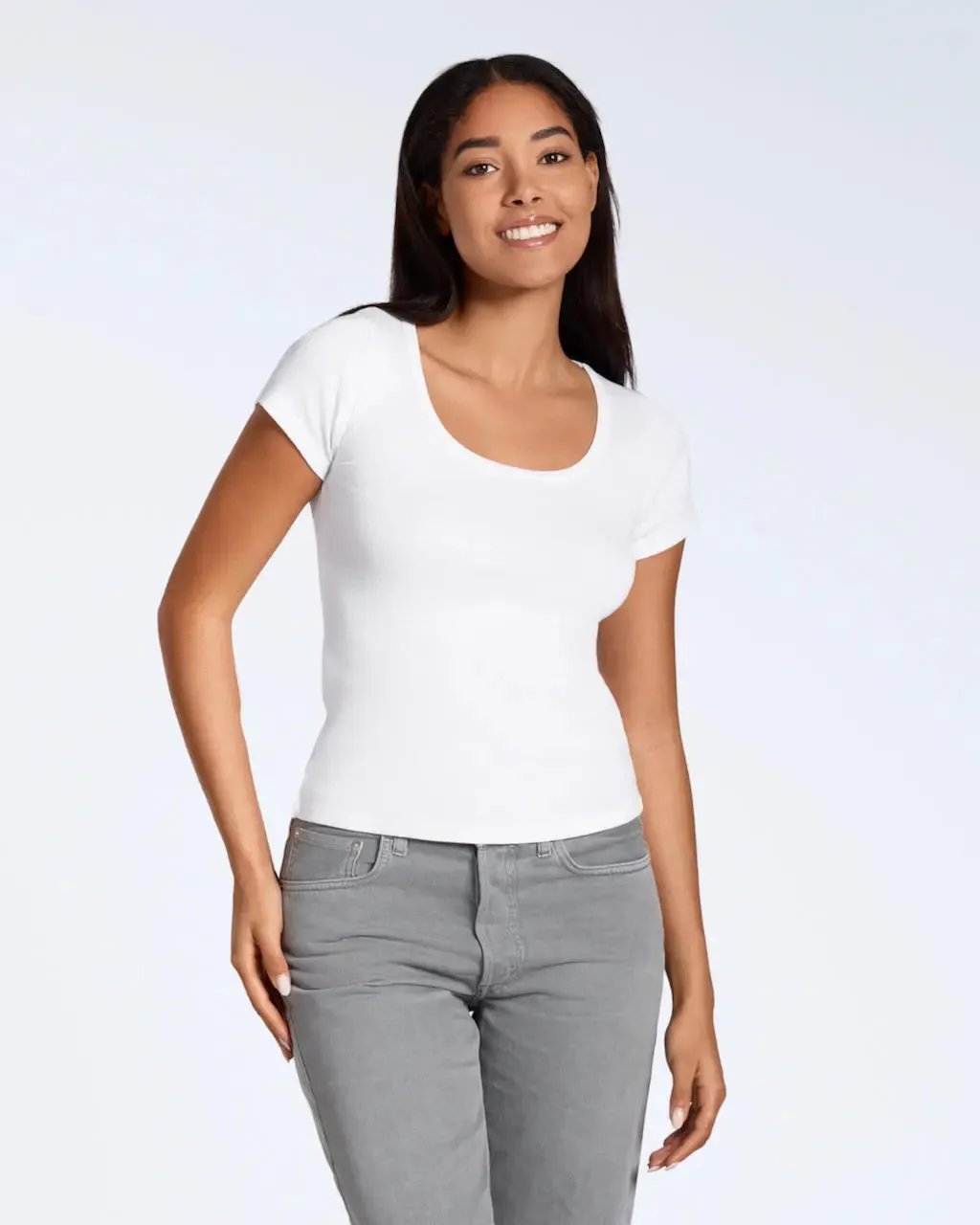 Ribbed Scoop Neck T-Shirt sold by Folklore Shop product image thumbnail 3