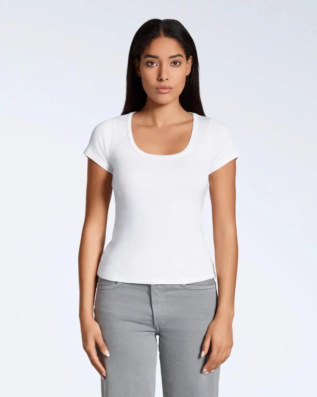 Ribbed Scoop Neck T-Shirt sold by Folklore Shop product image thumbnail 4