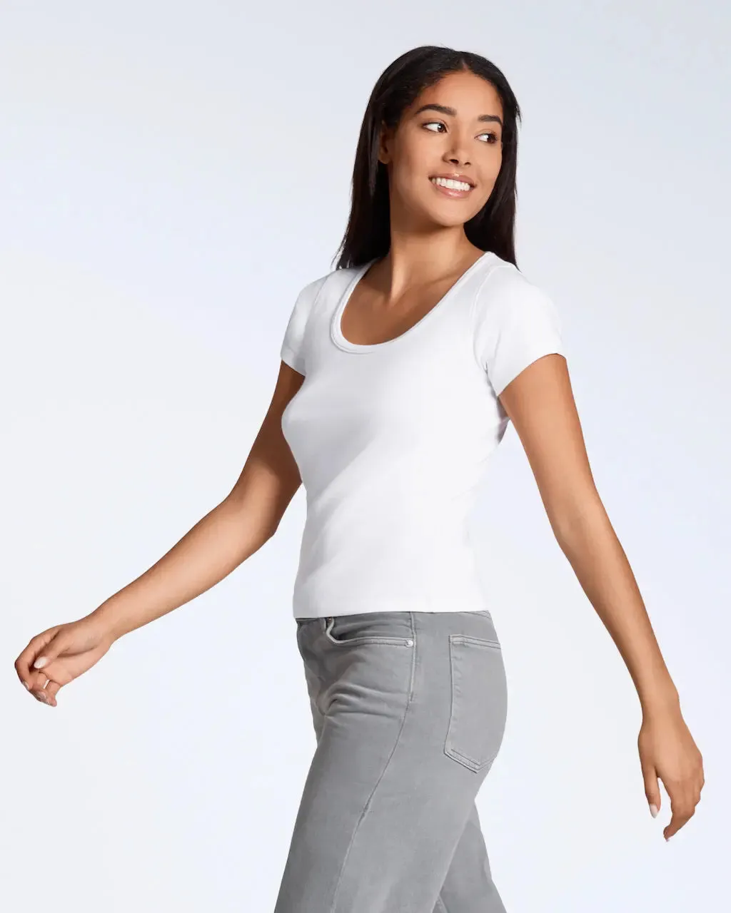 Ribbed Scoop Neck T-Shirt sold by Folklore Shop product image thumbnail 2
