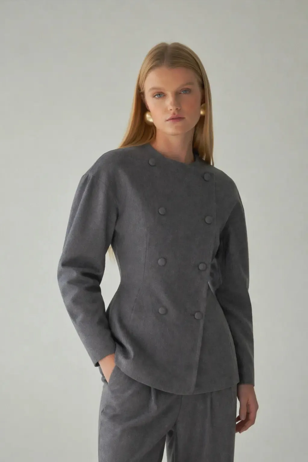 Tailored Double-Breasted Sculpted Jacket sold by Folklore Shop product image thumbnail 2