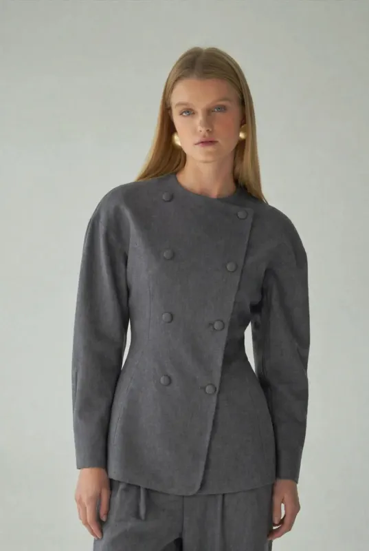 Tailored Double-Breasted Sculpted Jacket made by Folklore Shop