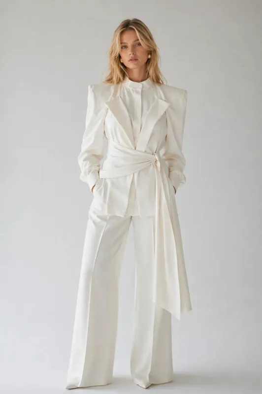 Tailored Set with Belted Fitted Blazer made by Folklore Shop