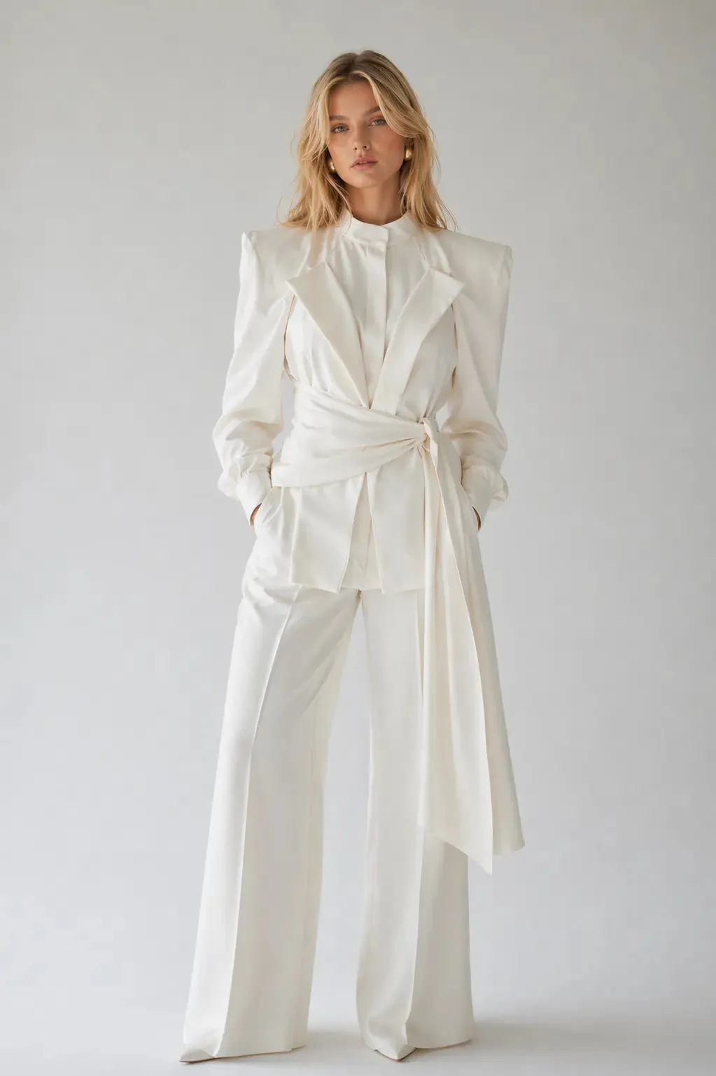 Tailored Set with Belted Fitted Blazer sold by Folklore Shop