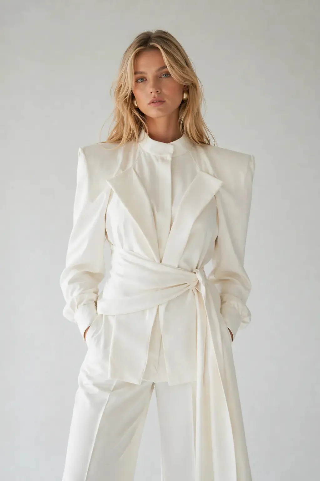 Tailored Set with Belted Fitted Blazer sold by Folklore Shop product image thumbnail 2