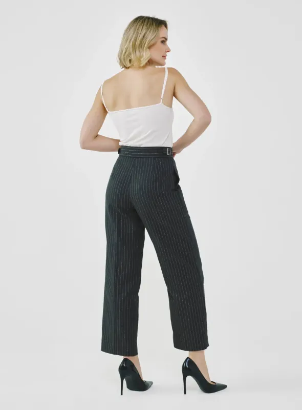 Pinstripe High-Waist Tailored Pants made by Folklore Shop