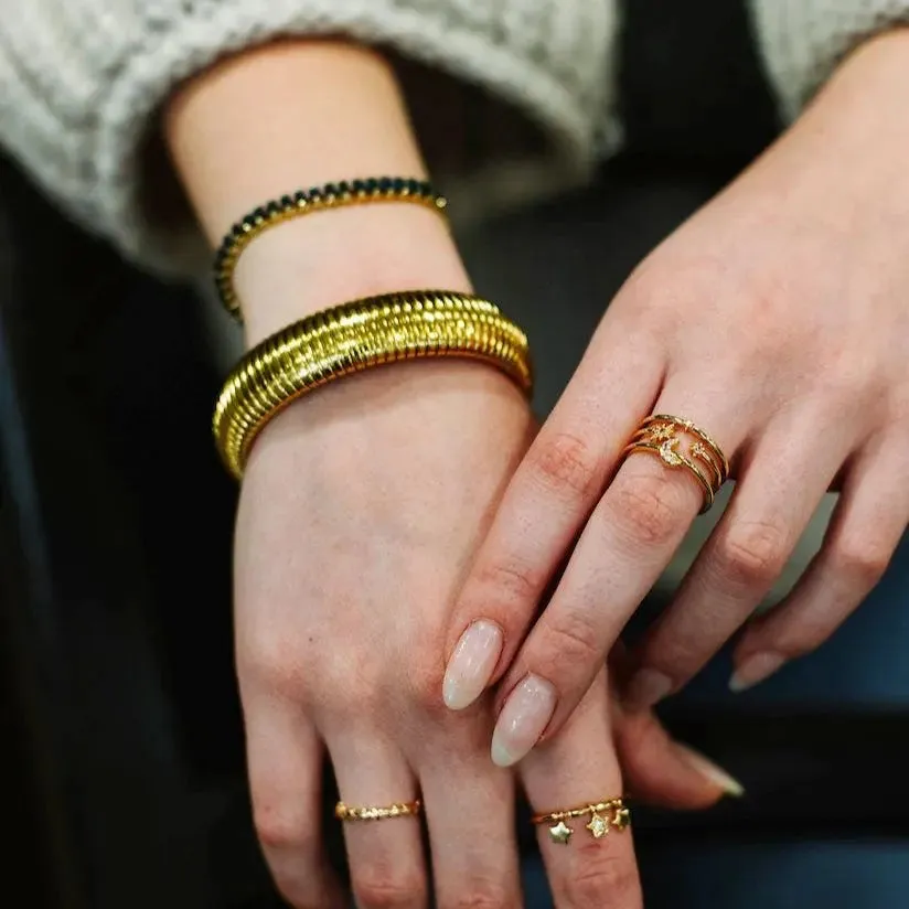 The Montclair Ribbed Bangle sold by Folklore Shop product image thumbnail 3