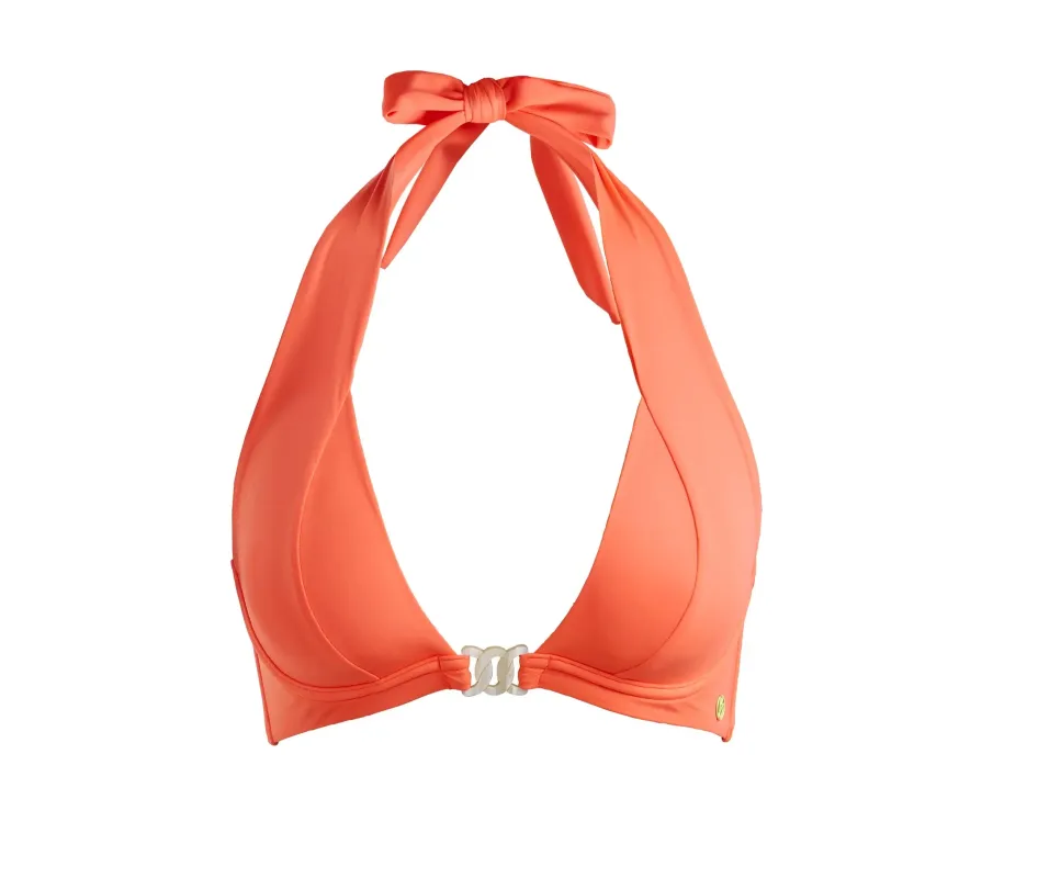 Halter Bikini Top Coral made by Folklore Shop