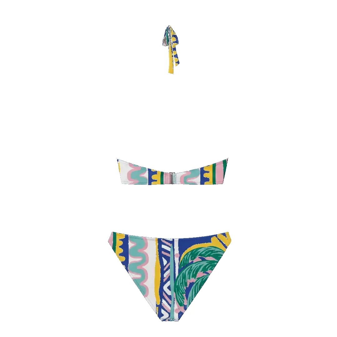 Halter Bikini Blue Palm Top sold by Folklore Shop product image thumbnail 3