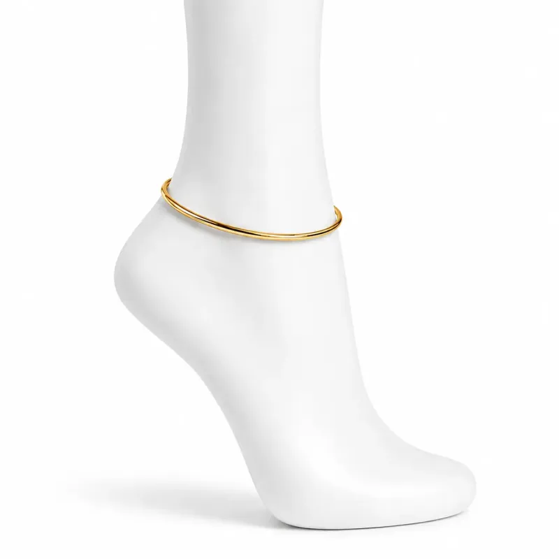 Simple Modern Gold Anklet made by Folklore Shop