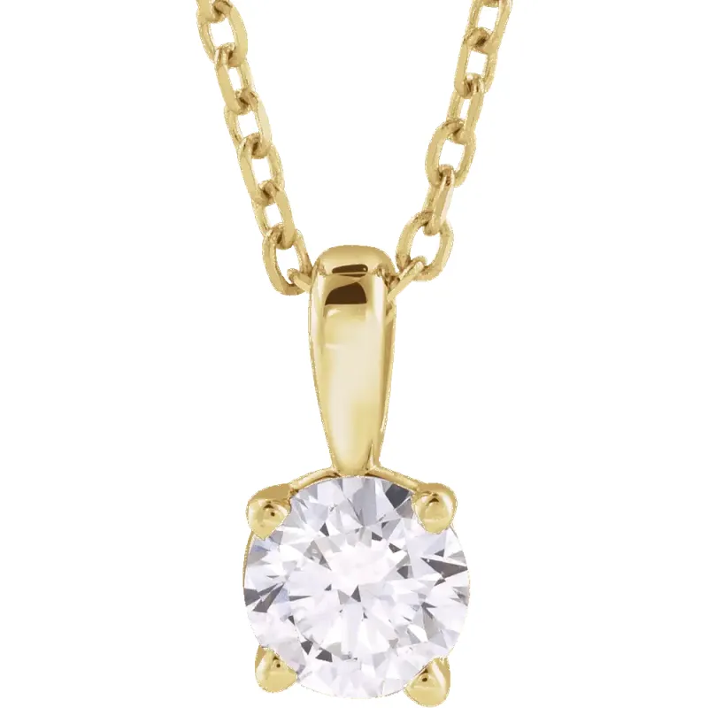 14K Gold 1 CT Lab-Grown Diamond 18" Necklace made by Folklore Shop