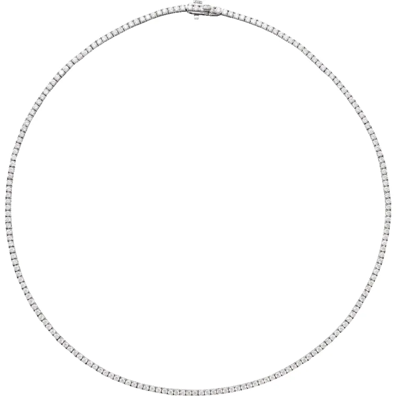 5 7/8 CT Lab-Grown Diamond Line 16" Necklace in 14K Gold made by Folklore Shop