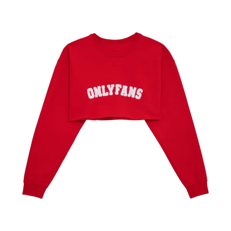 Cropped Varsity Crewneck - Red sold by Only Fans