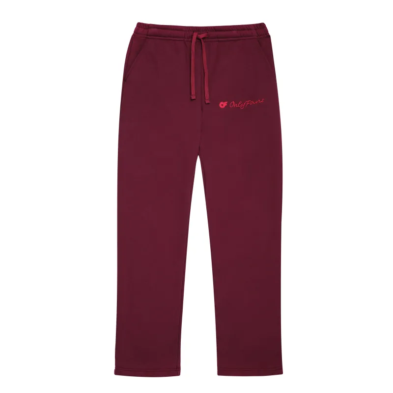 Embroidered Sweatpants - Rosewood made by Only Fans