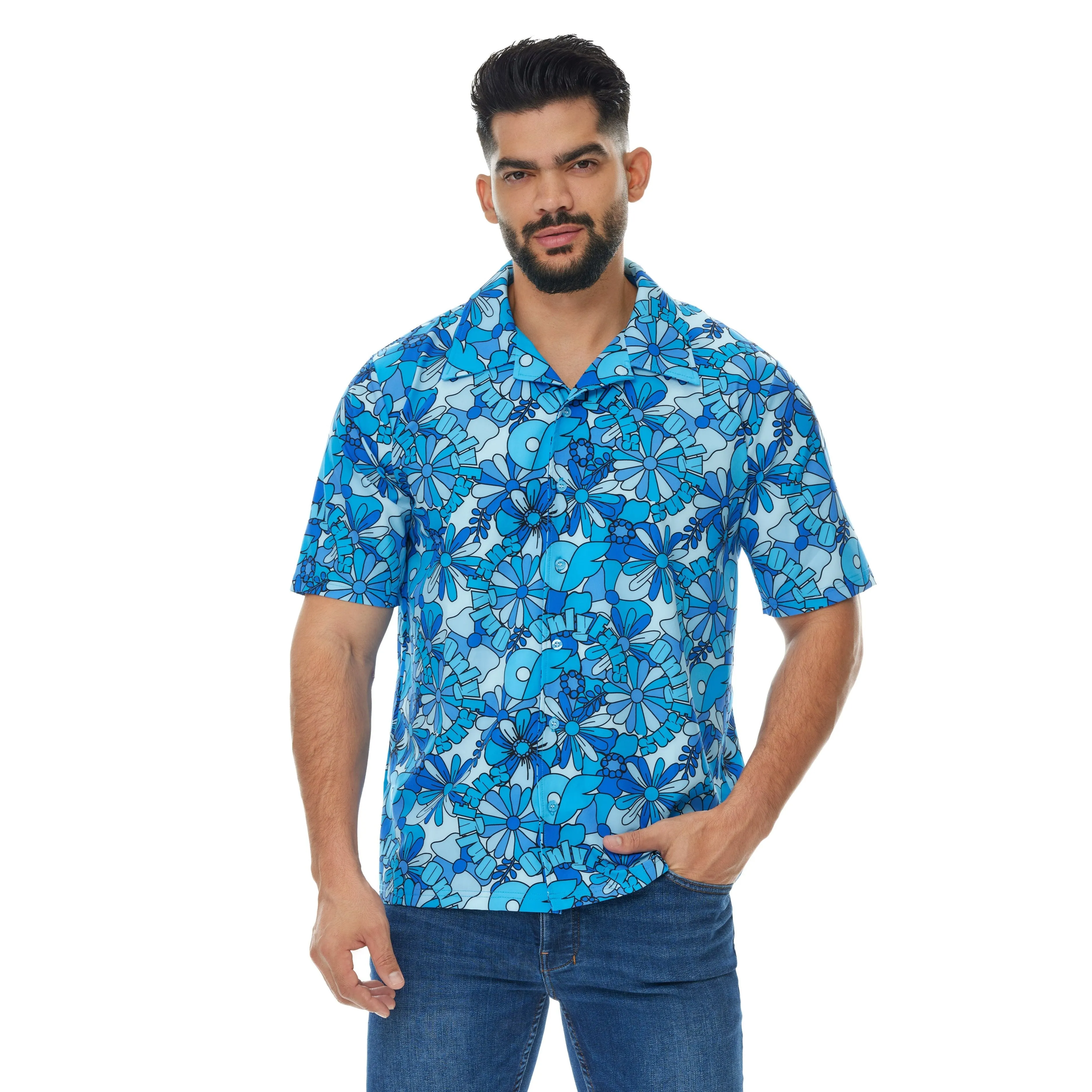 Button Up Shirt - Blue Bloom sold by Only Fans product image thumbnail 2