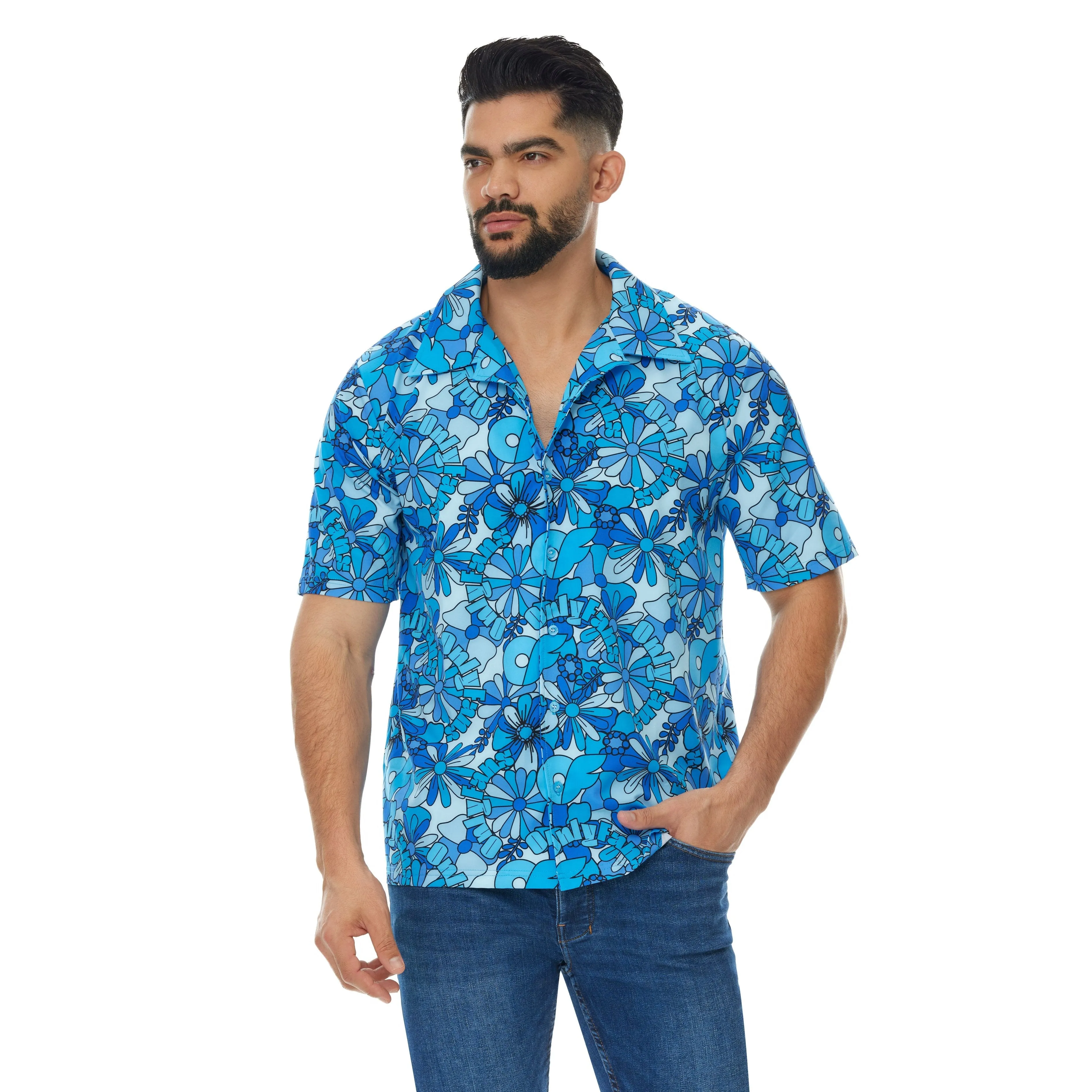 Button Up Shirt - Blue Bloom sold by Only Fans product image thumbnail 3