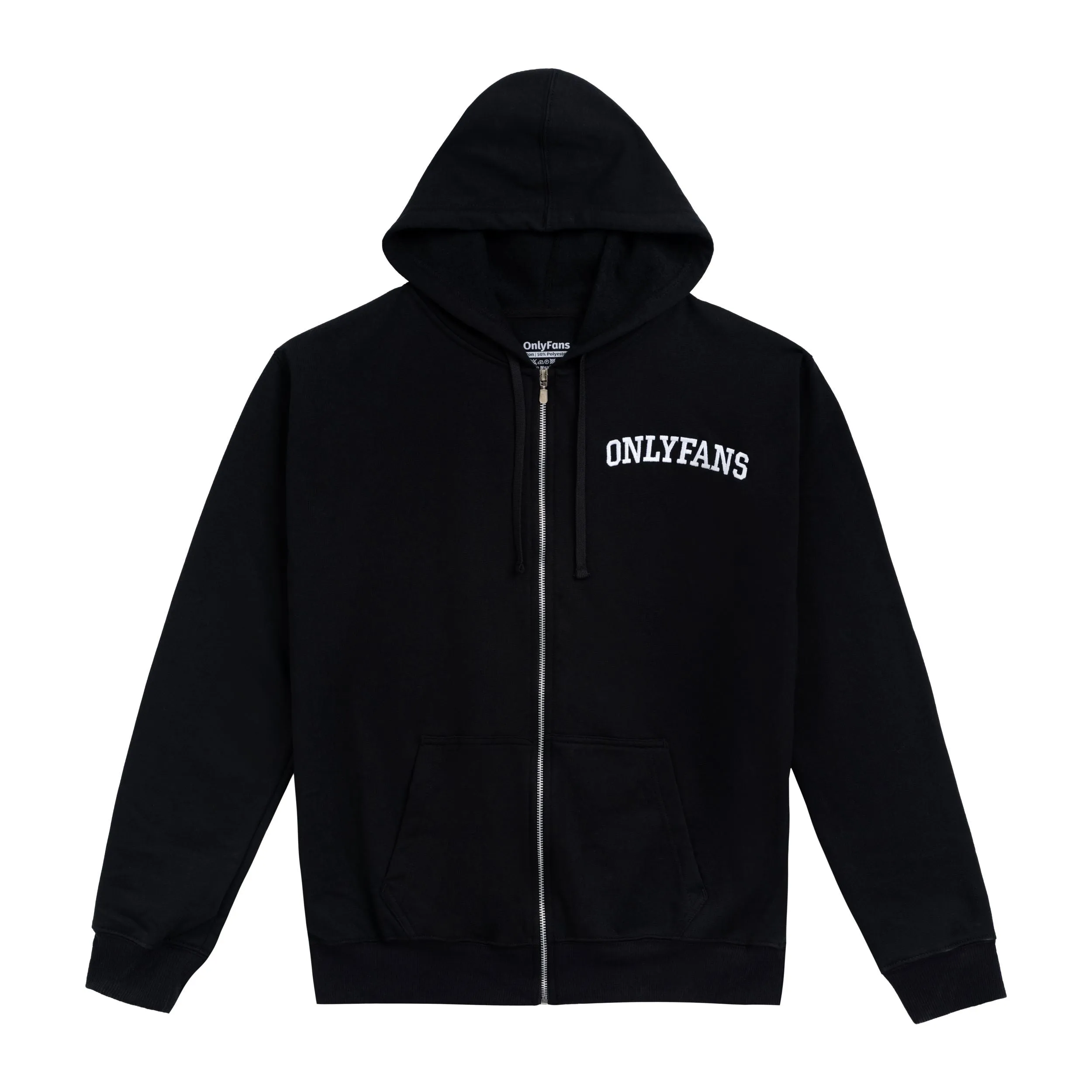 Embroidered Zip Hoodie- Black sold by Only Fans