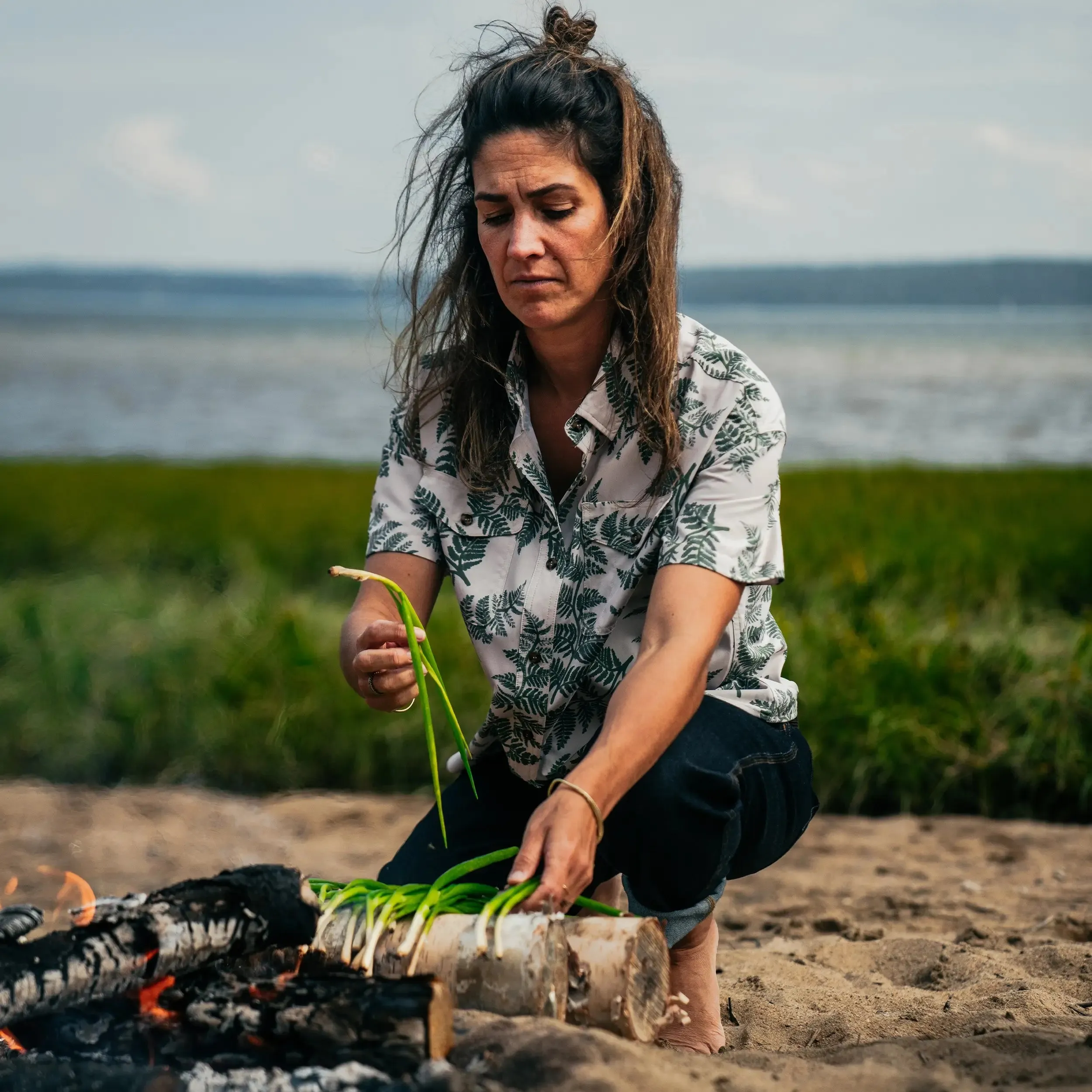 W's Foliage Oversized Short Sleeve Shirt sold by Hooke product image thumbnail 2