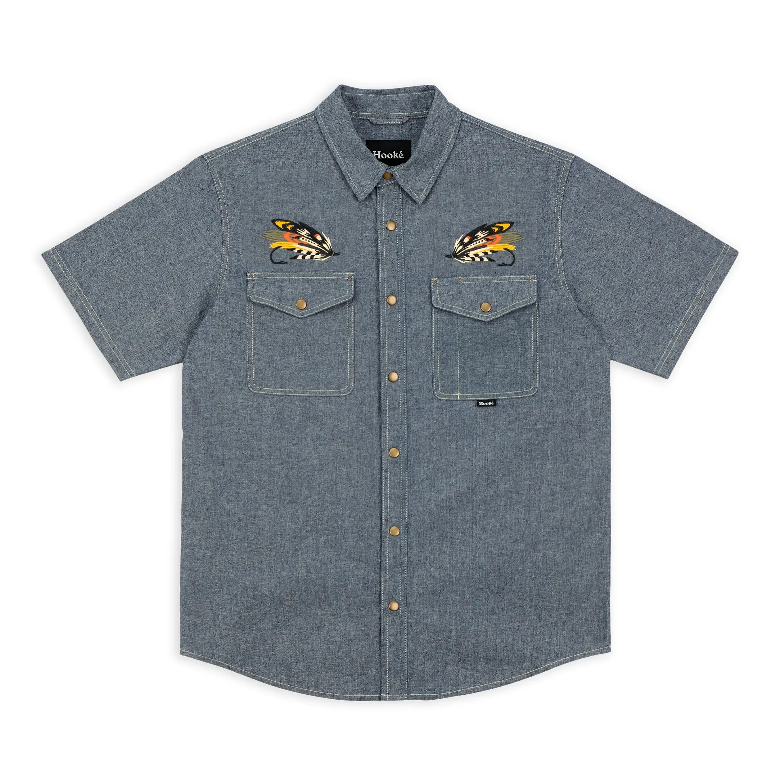 M's Salmon Fly Short Sleeve Shirt sold by Hooke