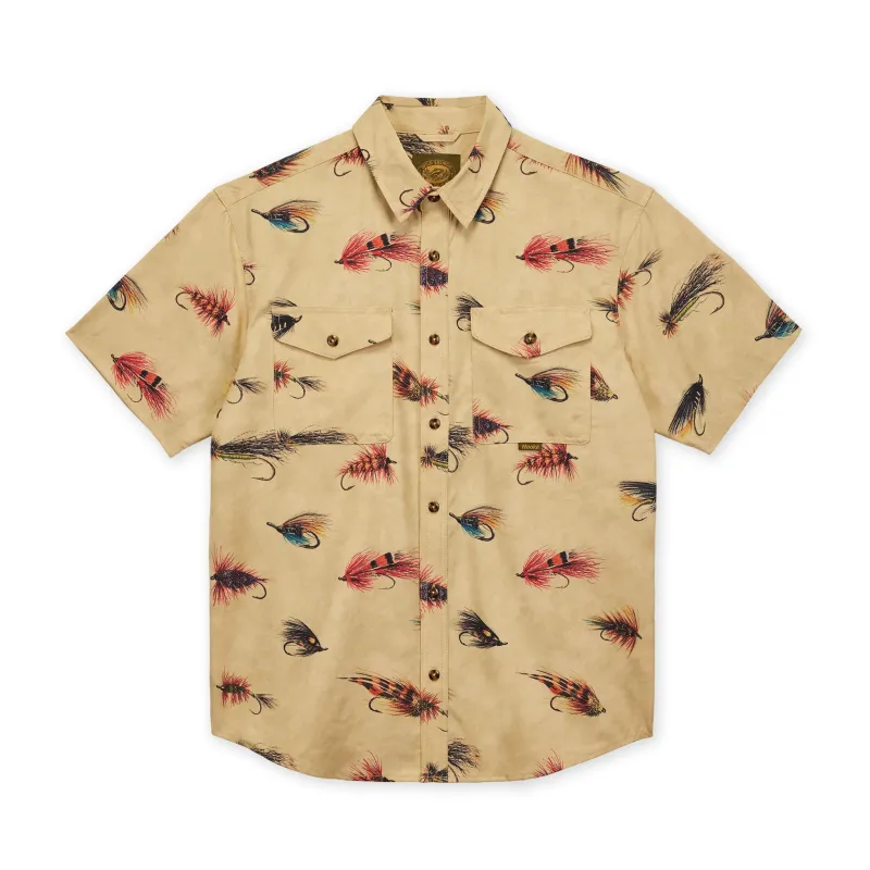 M's Atlantic Salmon Flies Short Sleeve Shirt sold by Hooke