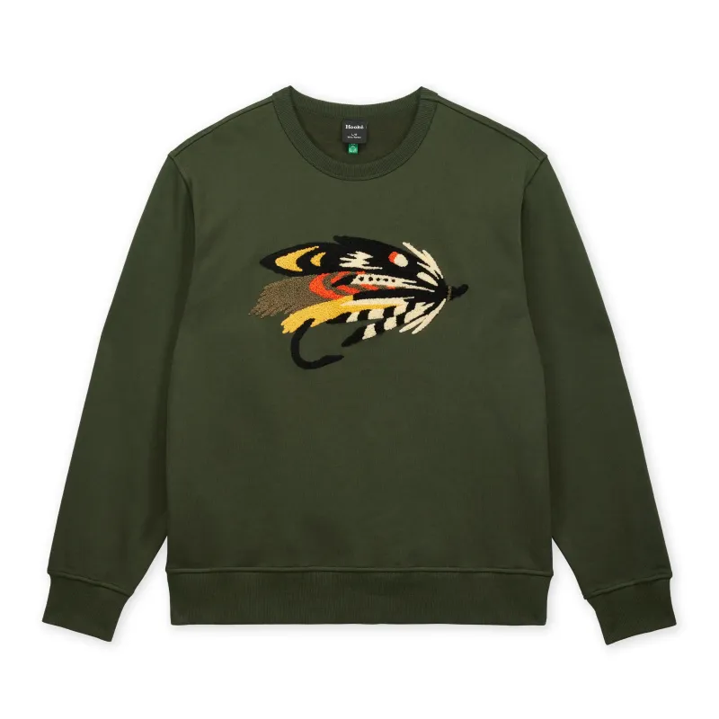 M's Salmon Fly Crewneck sold by Hooke