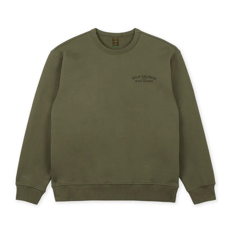 M's Wild Salmon Wild Rivers Crewneck sold by Hooke