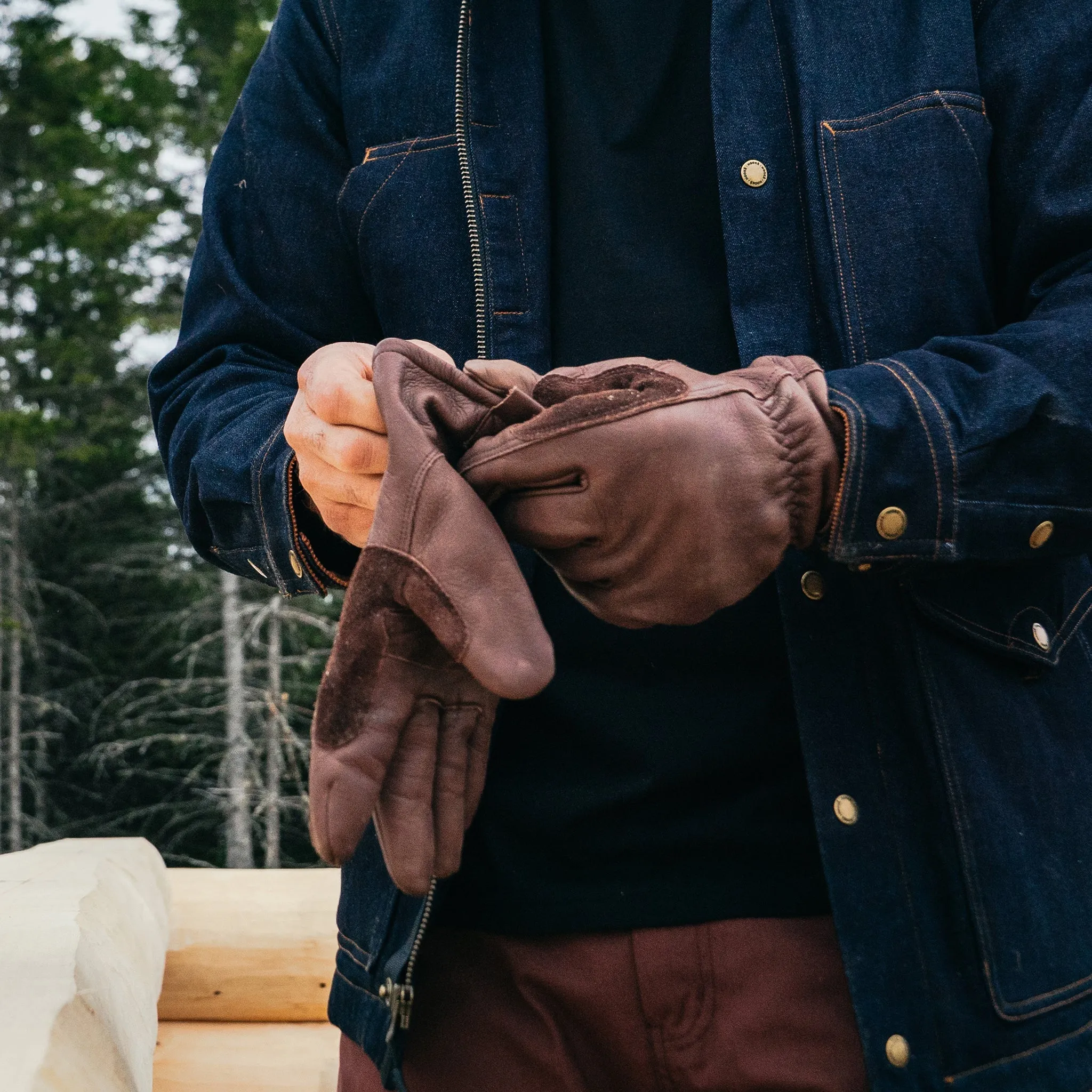 Lined Leather Work Gloves sold by Hooke product image thumbnail 3