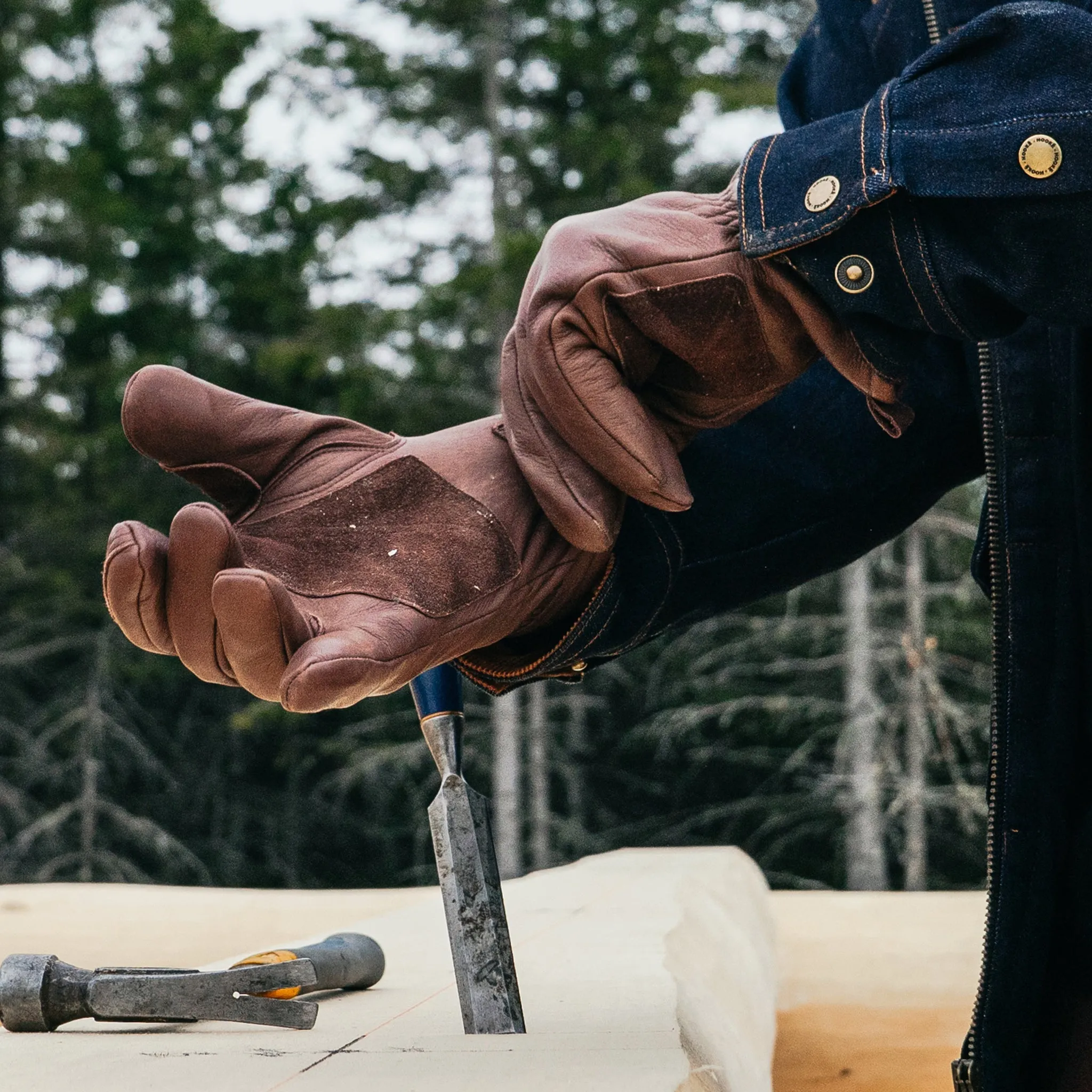 Lined Leather Work Gloves sold by Hooke product image thumbnail 2