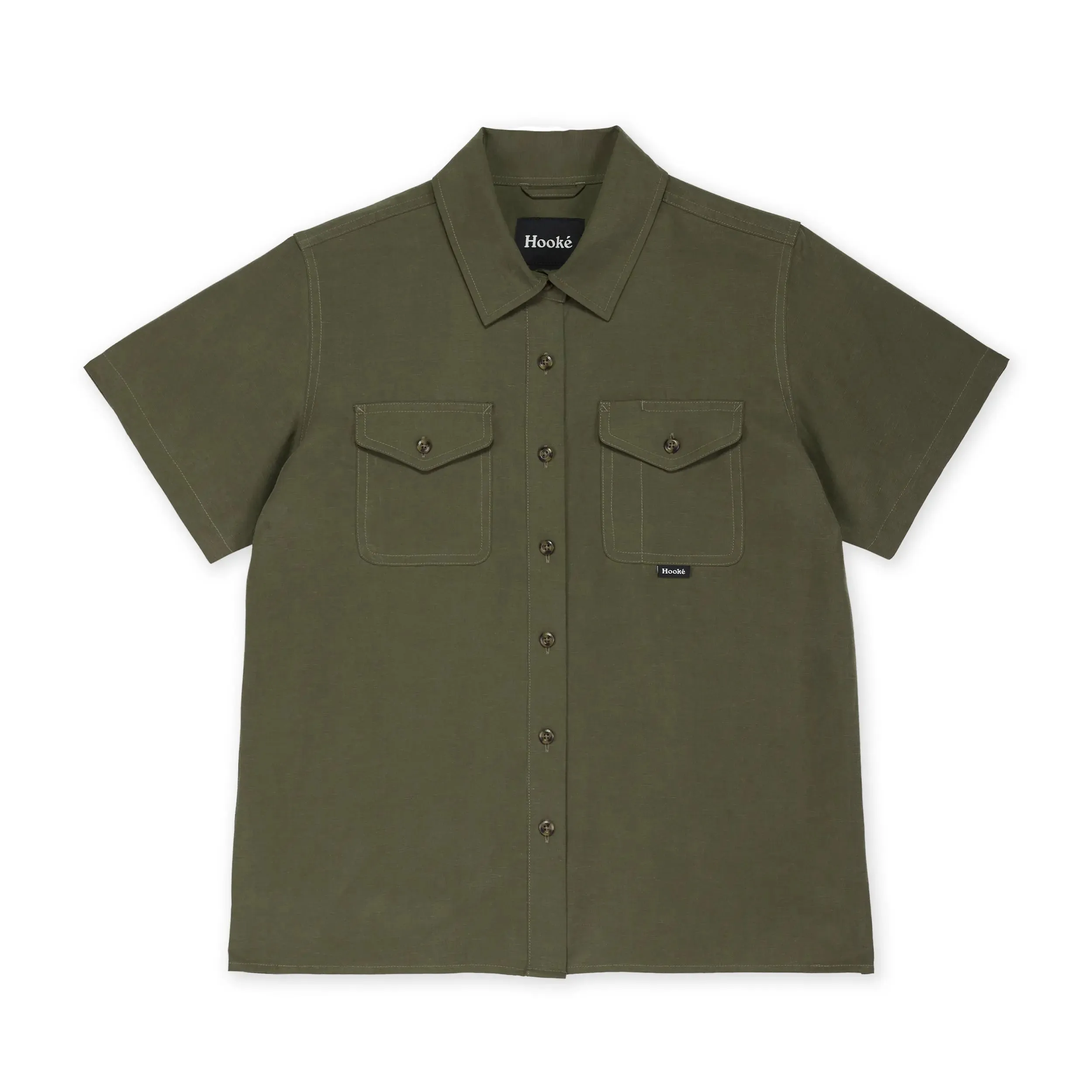 W's Tencel Linen Short Sleeve Shirt sold by Hooke