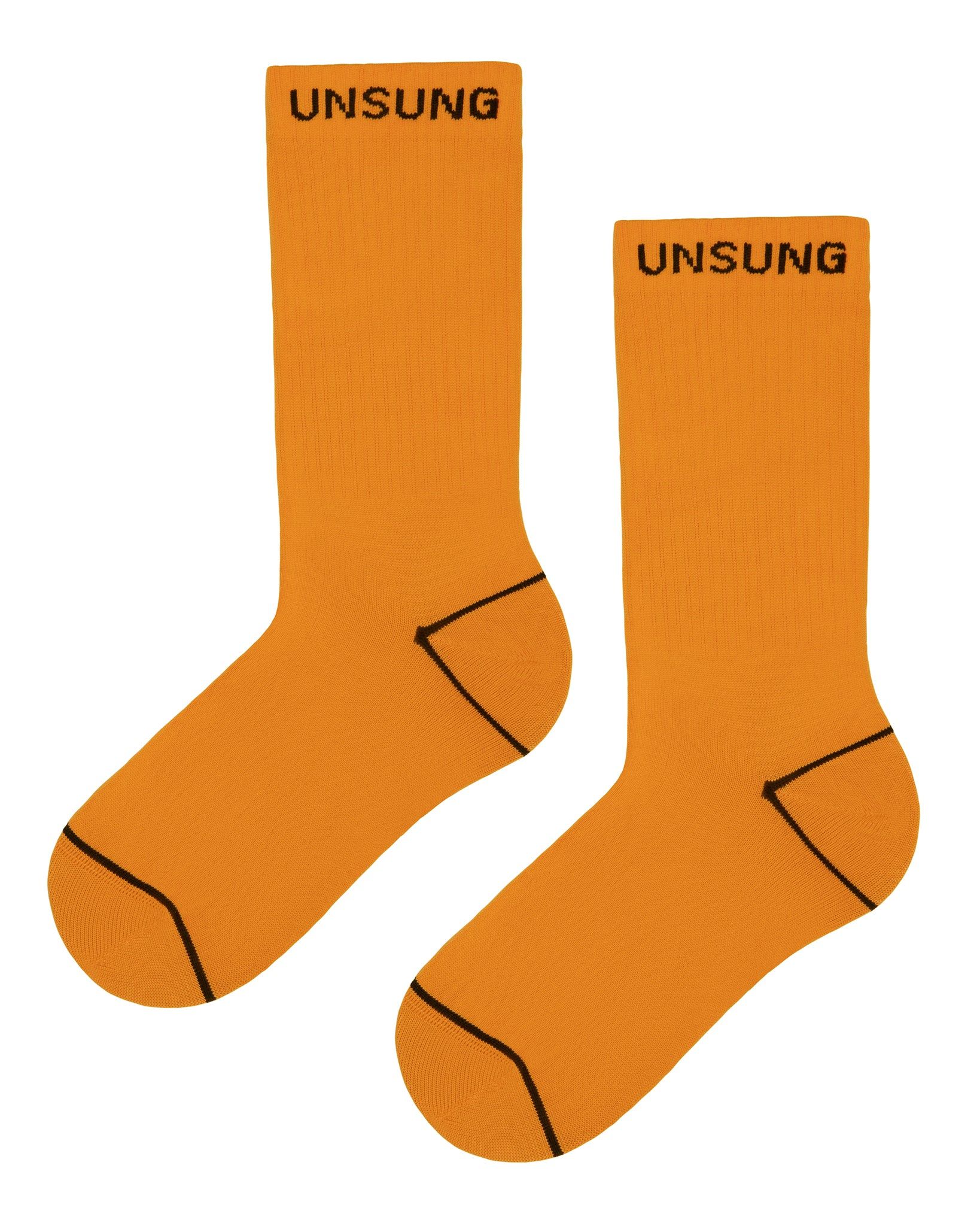 Orange Unsung Crew Socks sold by Sheertex