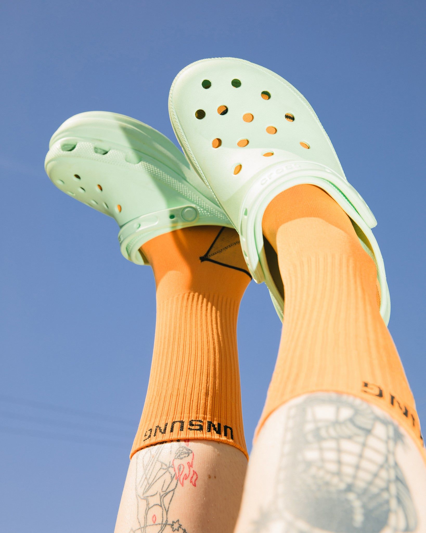 Orange Unsung Crew Socks sold by Sheertex product image thumbnail 3