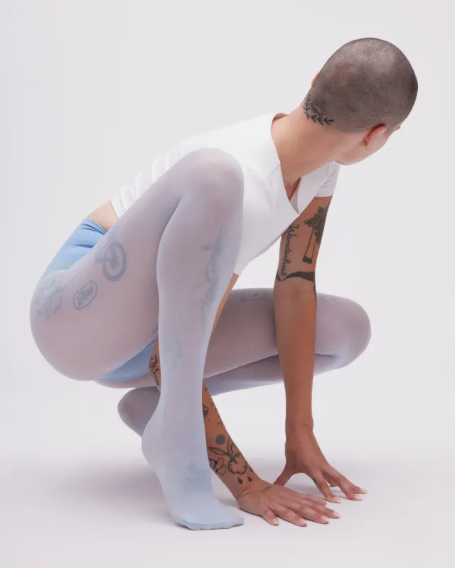 Sky Blue Sheer Rip-Resist Tights sold by Sheertex
